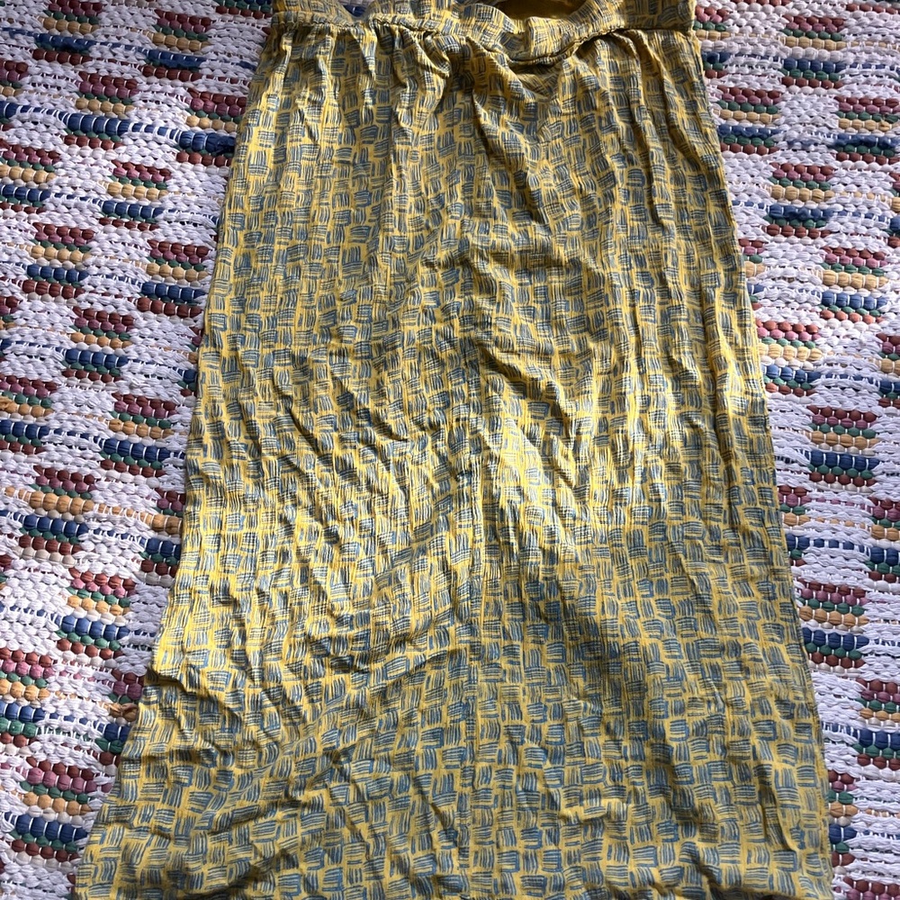 Lucy & Yak Geometric Yellow and Blue Maxi Skirt